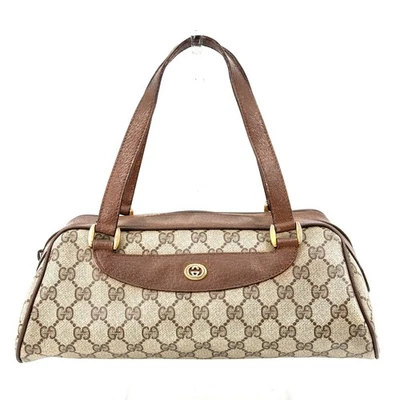 Gucci GG Supreme PVC x Leather Beige Mini Boston Bag Beige Authentic 89.02.062 - Image 1 of 4