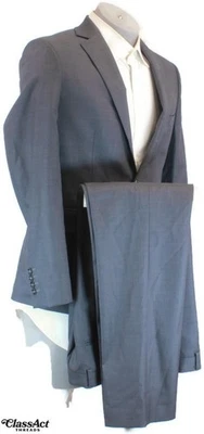 Apt. 9 Mens 2 Piece Suit Slim Fit Premier Flex Solid Gray 38S Flat Fronts 32" W - Image 1 of 4