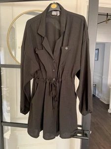 ASOS Black Long Sleeve Playsuit Size 14 - Picture 1 of 7