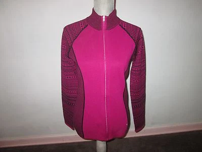 Nuevo Suéter SPYDER Para Mujer Dessa Fucsia y Negro Cremallera Completa Talla M *$149 Foto 1 de 4