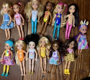 Barbie Toy Dolls Little Sister Chelsea Kelly Lot Of 13 Mattel Multicultural Set - Picture 1 of 9