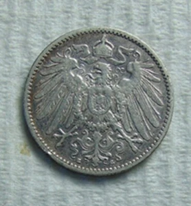 1892 G GERMAN WILHELM I  1 MARK ~ .900 SILVER COIN ~ LOW MINTAGE RARE DATE/MINT - Picture 1 of 2