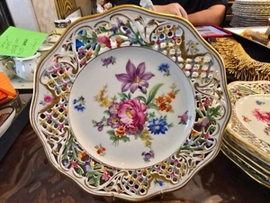 Schumann Dresden Chateau 8.5" Dessert Plates Reticulated SaxonFlowers 6Available - Picture 1 of 5