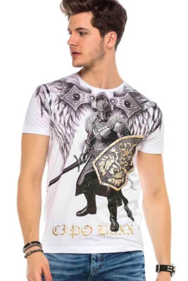 Camiseta elástica Cipo & Baxx KNIGHT para hombre CT546 blanca todas las tallas Foto 1 de 4