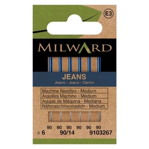 Sewing Machine Needles Jeans Medium to Heavy 90/14 6 Pcs Milward Green Haberdash - Picture 1 of 1