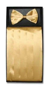 SILK Cumberbund & BowTie Solid Color Men's Cummerbund Bow Tie Set Over 25 Colors - Picture 1 of 18