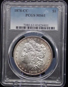 1878 CC $1 Unites States Silver Morgan Dollar PCGS MS61 Carson City - Picture 1 of 2