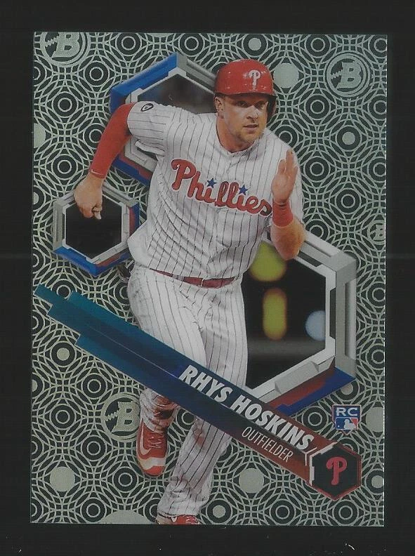 2018 Bowman High Tek Rhys Hoskins Phillies RC Rookie Circles Pattern Variation - Image 1 of 1