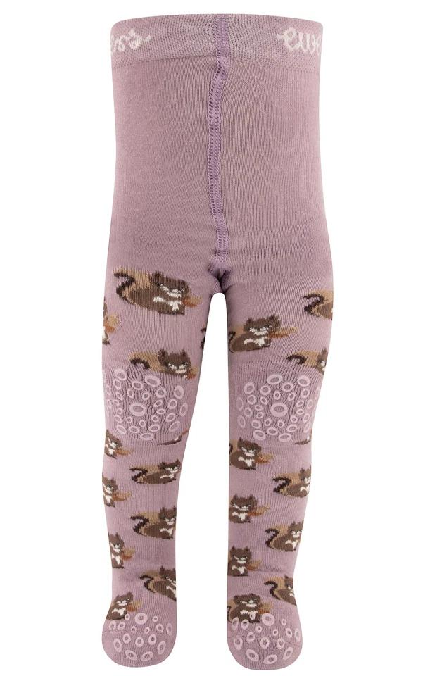 Ewers Mädchen Krabbelstrumpfhose Eichhörnchen dusty mauve - Bild 1 von 1