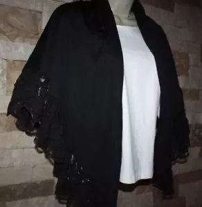 Black cape shawl 100% Nylon - Picture 1 of 3
