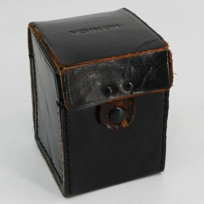 Konica Rectangular Black Leather Lens Hard Case - 3.75” x 2.75” x 2.75” I.D. - Image 1 of 4