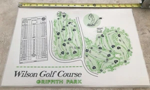 Los Angeles Wilson Golfplatz Griffith Park Karte 18” x 12” Vintage laminiert - Bild 1 von 3