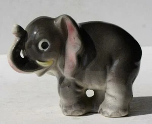 Elephant Figurine Gray Pink Ears Ceramic Porcelain Hand Painted Made in Japan -- - Picture 1 of 1