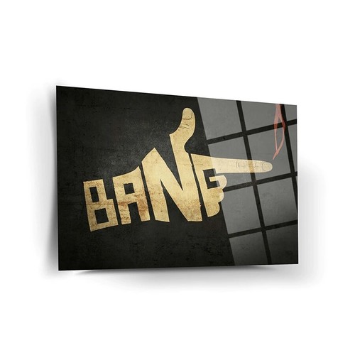 Bang Bang Tempered Glass Wall Art  Easy Installation  Fade Proof Wall Decor