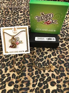 New ALEX AND ANI WIZARD OF OZ DOROTHY TRIO NECKLACE RUBY SLIPPERS TOTO BASKET RG - Picture 1 of 10