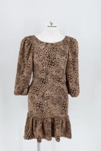 Nuevo con etiquetas Mini Vestido Anthropologie Maeve Mujer Talla 4 Estampado Leopardo Corte Manga 3/4 - Imagen 1 de 7