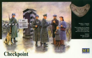 Master Box MB 1/35 3527 WWII German Checkpoint w/Soldiers, Civilians and Dog - Picture 1 of 2