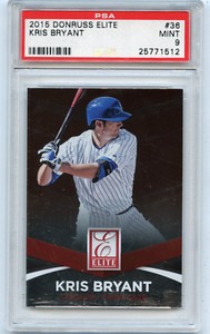 2015 DONRUSS ELITE #36 KRIS BRYANT, CHICAGO CUBS - PSA 9 MINT (71512)