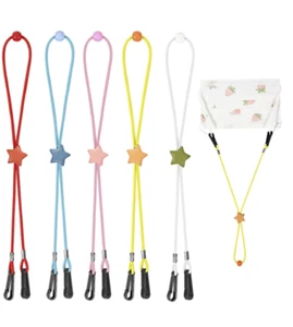 Adjustable Length Kids Mask Lanyards, Safety & Comfortable, Stars - 5 Pieces - Picture 1 of 5