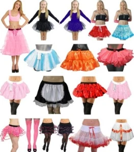 Damen Damen Schichten TUTU Röcke Pailletten Petticoat Ebene Schleife Satin Burlesque Tupfen - Bild 1 von 47