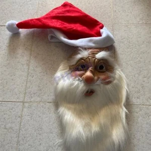 Merry Christmas Santa Claus Latex Mask Cute Santa Claus Masquerade Beard Dressup - Picture 1 of 6