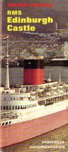 1970 Union-Castle EDINBURGH CASTLE Color Deck Plan w/ First & Tourist Classes - Picture 1 of 3