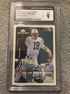 Upper Deck MVP 1999 Peyton Manning Gold Script #/100 calificado CGC 9 COLTS - Imagen 1 de 4