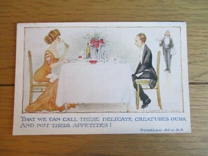 Comic Postcard Paternoster #603 Early Fred Spurgin Dining Couple Shakespeare - Picture 1 of 3