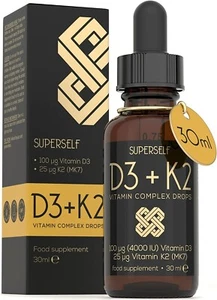 Vitamin D3 K2 Spray Liquid Drops - 30ml 600 Drops - Vit D High Strength 4000iu - Picture 1 of 6