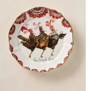 Anthropologie Inslee Fariss Twelve Days of Christmas Menagerie Plate French Hens