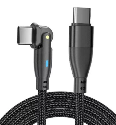 Cable ajustable 180° USB-C a USB-C carga rápida PD 60W para teléfono Samsung Galaxy Foto 1 de 4