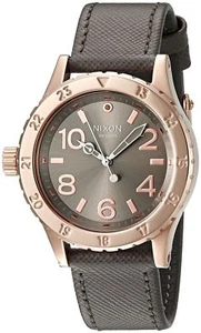 Reloj de cuero topo tono oro rosa de 38 mm para mujer Nixon A4672214-00 ¡NUEVO! - Imagen 1 de 4