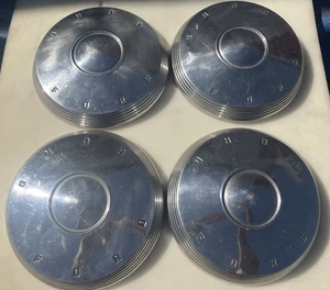 Set Of 4 Ford Dog Dish Poverty Hubcaps 10.5" 1959-1963 - Picture 1 of 14