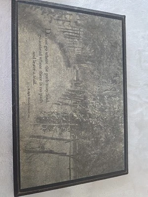 Imagen de cita de Ralph Waldo Emerson 9x6 pulgadas. Camino de árboles rústicos Foto 1 de 2