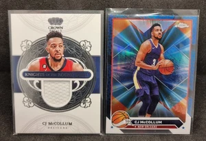 CJ McCOLLUM 2 CARD LOT INC GAME WORN PATCH. PELICANS - Picture 1 of 2