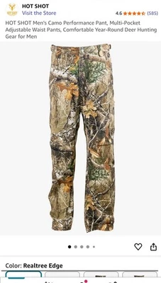 NEW XXL HOT SHOT Men’s Camo Performance Multi Pocket Adjustable REALTREE EDGE - Image 1 of 4