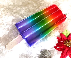 Christmas Ornament GLASS RAINBOW POPSICLE 5" - Picture 1 of 4