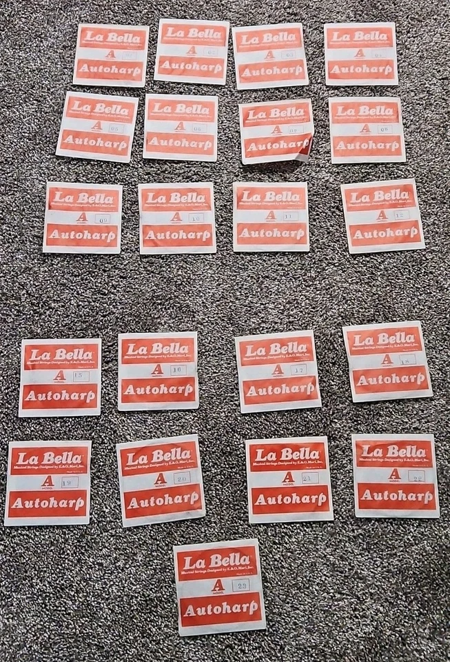 La Bella A Autoharp Strings NOS #1-#23, missing #13 and #14 - Image 1 of 4