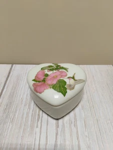 Otagiri Japan kleine herzförmige Pille Schmuckdose Schale Kolibri Porzellan - Bild 1 von 4