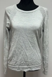 Lululemon Tied To You 100 % Merinowolle Pullover Schnürung hinten grau Damengröße 4 - Bild 1 von 8