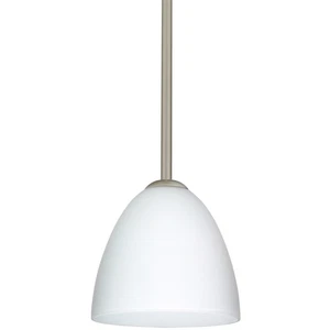 Besa Lighting 1TT-447007-SN Vila 1 Light Satin Nickel Stem Pendant Ceiling Light - Picture 1 of 3