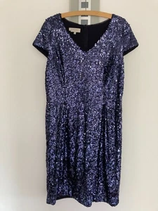 Hobbs Midnight Blue Sequin Dress size 16 - Picture 1 of 2