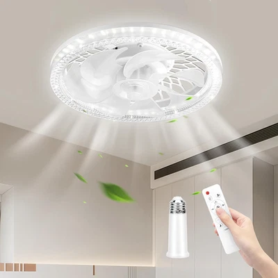 Ceiling Fans with Lights,Socket Fan Light with Remote Control,Dimmable Brightnes - Image 1 of 4