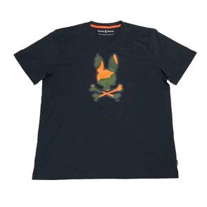 Psycho Bunny T-Shirt Men’s 7 XL Graphic Tee Short Sleeve Black Camo Pima Cotton - Picture 1 of 6