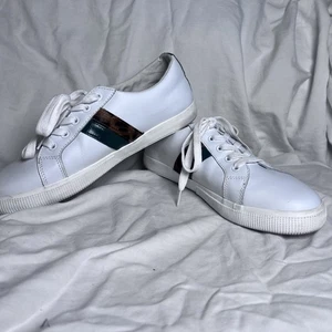 Lauren Ralph Women's Janson II White Leather Casual Fashion Sneakers Size 10 - Picture 1 of 11