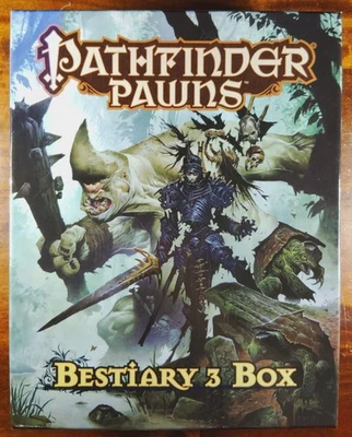 Pathfinder Pawns Bestiary 3 box (2013, Paizo) RPG exc non perforato incompleto -3 pedoni - Immagine 1 di 4
