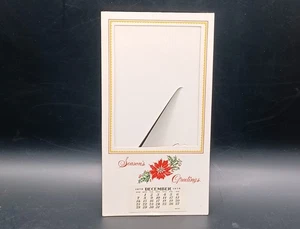 Marco de fotos de papel de pie vintage 1975 con calendario U.S.A. Poinsettas.  D2347 - Imagen 1 de 10