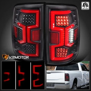 Fits Black 2019-2024 Dodge Ram 2500 3500 LED Sequential Red Tube Tail Lights - Picture 1 of 11
