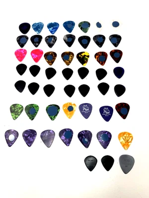 52 Guitar Pick Collection Lot Various Sizes and Colors - Image 1 of 4