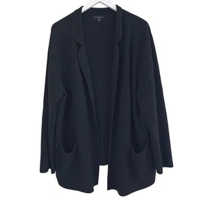 J.Crew Eloise Pullover Cardigan Blazer XL Merinowollmischung schwarz Strick vorne offen - Bild 1 von 10